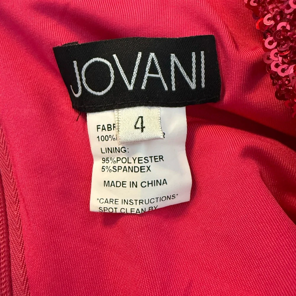 Jovani Raspberry Sequin Dress - Picture 5 of 7